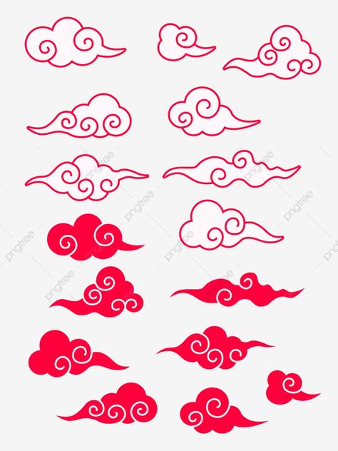 Chinese Clouds Drawing, Chinese Clouds Pattern, Chinese Style Clouds, Chinese Cloud Drawing, Chinese Drawing Traditional, Pattern Ideas Drawing, Chinese Patterns Traditional, Traditional Clouds, Chinese Cloud Pattern