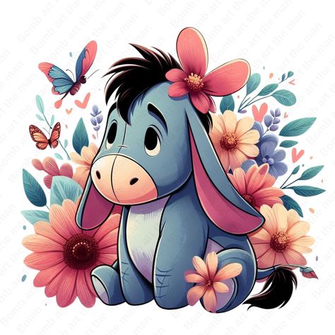 Winnie The Pooh Images, Eeyore Images, Cute Eeyore, Eeyore Tattoo, Winnie The Pooh Png, Eeyore Pictures, Baby Disney Characters, Baby Animal Drawings, Winnie The Pooh Pictures