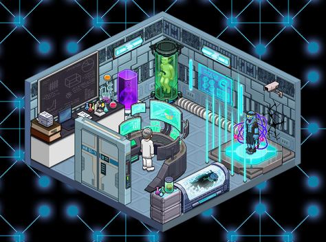 Sci Fi Training Room, Isometric Laboratory, Futuristic Room Aesthetic, Cyberpunk Lab, Laboratory Concept Art, Cyberpunk Interior Design, Scifi Room, Futuristic Room, Interior Concept Art