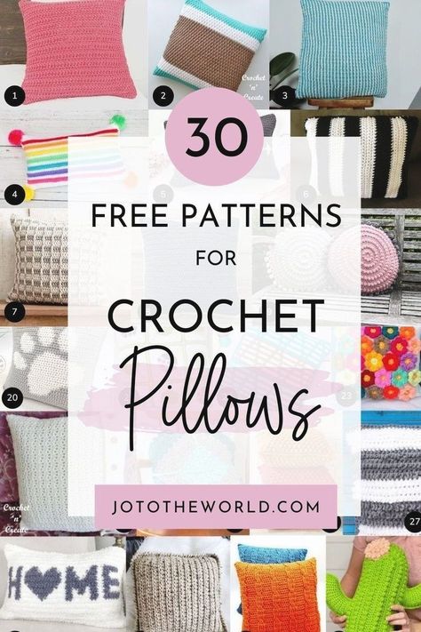 Make the best crochet pillow covers with these 30 free crochet patterns. There is a choice for everyone, even if you are a beginner at crochet. Crochet Pillow Case Pattern, Crochet Cushion Covers, Crochet Pillow Patterns Free, Crochet Pillow Cases, Crochet Cushion Pattern, One Skein Crochet, Cushion Cover Pattern, Throw Pillow Pattern, Pillow Covers Pattern