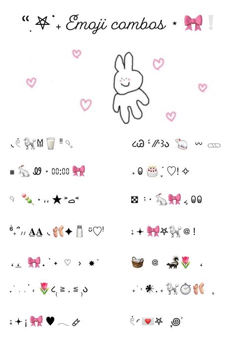 ꐑꐑ⋆ 𝘁𝖎ִ𝗻𝘆︦ 𝐜̷𝗶𝗰𝖎̲﮲ 🦴🎀 — ՙִՙ 𖤐 ࣪˖ Emoji combos ⋆ 🎀❕ ◟𓏲࣪ 🐩𐀔🥛 ᵎᵎ 𓄹𓈒 ... Simbol Cute, Heart Symbol Aesthetic, Cute Symbols Aesthetic, Cute Aesthetic Symbols, Simbolos Soft, Indie Packs, Aesthetic Emoji Combos, Symbole Instagram, Symbol Cute