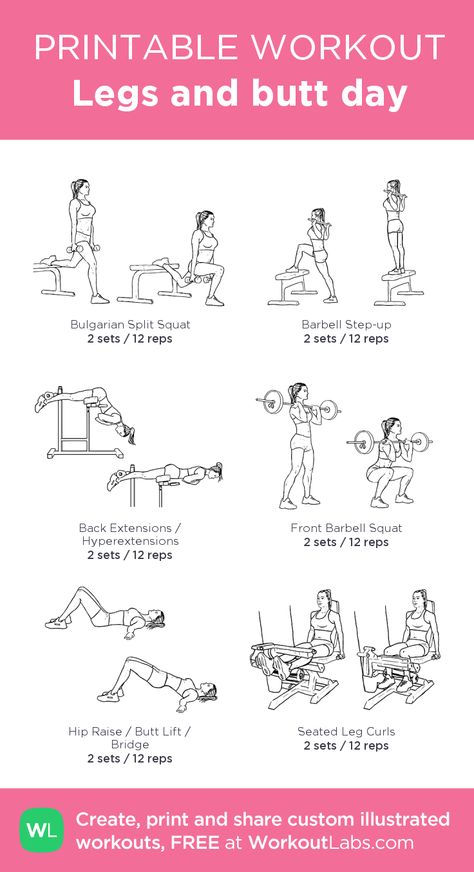 Legs and butt day: my visual workout created at WorkoutLabs.com • Click through to customize and download as a FREE PDF! #customworkout Gym Workouts For But Exercise, Leg And Arm Workout Gym, Leg And Flute Gym Workout, Thigh And Buttocks Workout At Gym, Slim And Tone Leg Workout Gym, Leg Day Workout At Planet Fitness, But Gym Workout, Womens Leg Day Workout, Monday Leg Day Workout