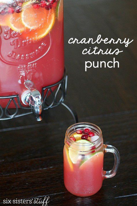 Citrus Punch Recipe, Party Punch Recipe, Citrus Party, Citrus Punch, Non Alcoholic Punch, Party Punch Recipes, Alcoholic Punch, Simple Thanksgiving, Punch Drinks