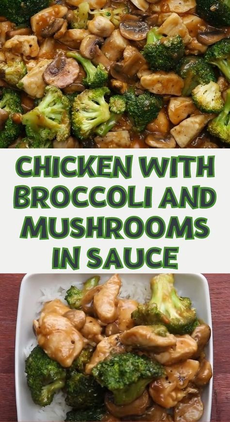 Cholesterol Diet Recipes, Dinner With Mushrooms, Broccoli Chicken Recipes, Sauce For Broccoli, Cholesterol Friendly Recipes, Broccoli And Mushrooms, Chicken With Broccoli, Fried Broccoli, Homemade Chinese Food