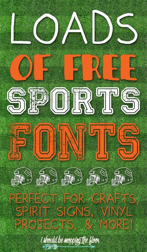 Free Sports Fonts: perfect for spirit signs, crafts, parties, vinyl projects, and more! Free Sports Fonts, Football Fonts, Handwriting Samples, Sign Inspiration, Inkscape Tutorials, Silhouette Fonts, Spirit Signs, Farm Images, Sports Fonts