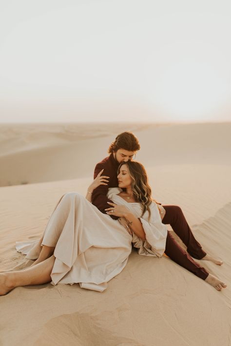 Desert Photoshoot Ideas, Asha Bailey, Sand Dunes Photoshoot, Dubai Photoshoot, Couples Beach Photography, Desert Photoshoot, Never A Dull Moment, Engagement Pictures Poses, Beach Engagement Photos