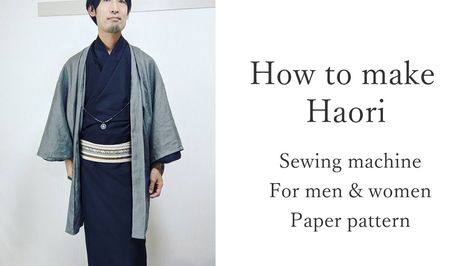 Kimono Jacket Pattern Free, Haori Design, How To Make Kimono, Haori Pattern, Using Sewing Machine, Kimono Jacket Pattern, Mens Kimono Jacket, Kimono Sewing Pattern, Short Kimono Jacket