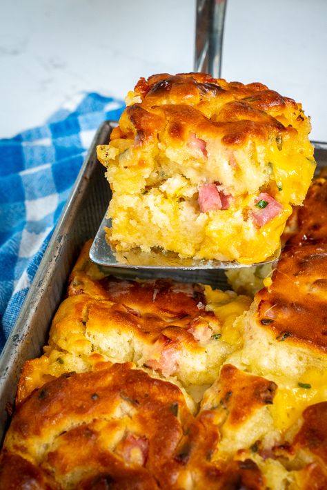 Ham and Cheese Butter Swim Biscuits | 12 Tomatoes Ham And Cheese Butter Swim Biscuits, Butter Swim Biscuits, Swim Biscuits, Tomato Breakfast, Tomatoes Recipes, 12 Tomatoes Recipes, Cheese Butter, Biscuit Bake, 12 Tomatoes