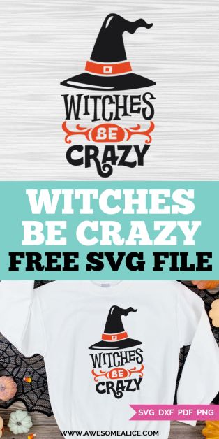 Get into the Halloween spirit by downloading the free Witches Be Crazy SVG! Perfect for making a fun shirt or party decor with your Cricut or Silhouette machine. Whether you're hosting a spooky party or just want a festive shirt, this design is a must-have for your Halloween projects! Diy Halloween Food, Witches Be Crazy, Htv Projects, Cricut Help, Spooky Party, Halloween Silhouettes, Be Crazy, Do It Yourself Crafts, Fun Shirt