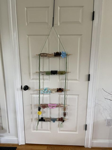 Emma made this macrame hair clip holder out of extra yarn she had. I think it’s a super cute idea 😊 Macrame Hair Clip, Hair Clip Holder, Extra Yarn, Clip Holder, Hair Clip, Hair Stylist, Hair Clips, Macrame, Things To Think About