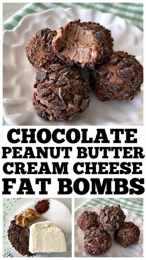 Chocolate Peanut Butter Cream Cheese Fat Bombs! Low carb and keto friendly! #keto #ketofatbombs #fatbombs #lowcarb #ketodessert Peanut Butter Cream Cheese, Peanut Butter Cream, Keto Diet List, Baking Soda Beauty Uses, Keto Brownies, Low Carb Breakfast Recipes, Fat Foods, Keto Cheesecake, Best Keto Diet