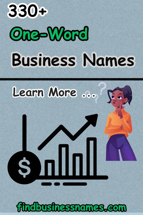 Unlock the power of simplicity with these unique one-word business names. 

Elevate your brand and make a lasting impression with a name that speaks volumes. 

Find the perfect one-word business name to set your company apart. 

#businessnames One Word Brand Name Ideas, One Word Business Name Ideas, Business Names Ideas Unique, Find A Business Name, New Business Names, Company Name Ideas, Shop Name Ideas, Light Words, Meaningful Names