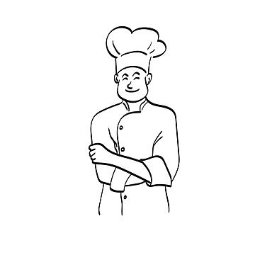 chef,cuisine,bakery,kitchen,isolated,illustration,face,male,fold,people,white,uniform,restaurant,cook,editable,line art,professional,worker,man,occupation,arm,young,sign,one,hand drawn,mature,handsome,person,portrait,smile,recipe,standing,drawing,vertical,hat,vector,happy,gourmet,crossed,folded,work,adult,baker,job,staff Chef Drawing Sketches, Baker Drawing, Baker Job, Baker Illustration, Standing Drawing, Illustration Face, Portrait Smile, Face Male, Folded Arms