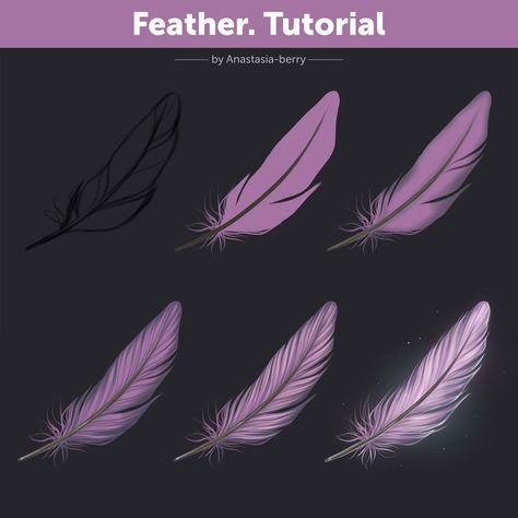 Feather. Tutorial | Patreon Feather Tutorial, Digital Art Software, Feather Drawing, Výtvarné Reference, Digital Art Beginner, Feather Painting, Gambar Figur, Poses References, Digital Painting Tutorials