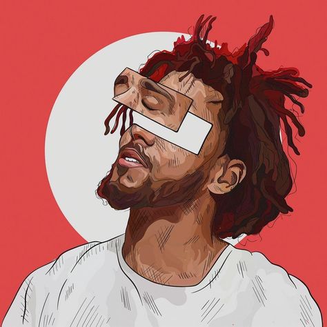 J. Cole art. Black art J Cole Anime, J Cole Cartoon, Jcole Art, J Cole Drawing, J Cole Art, Tshirt Prints, Rap Art, Anime Rapper, Hip Hop Artwork