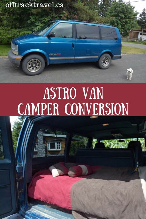 Our first update of our Astro Van Camper Conversion. Includes a basic bed setup behind the middle seats Astro Van Camper, Van Camper Conversion, Basic Bed, Bed Setup, Chevy Vans, Chevy Astro Van, Car Conversion, Camping Things, Van Lifestyle