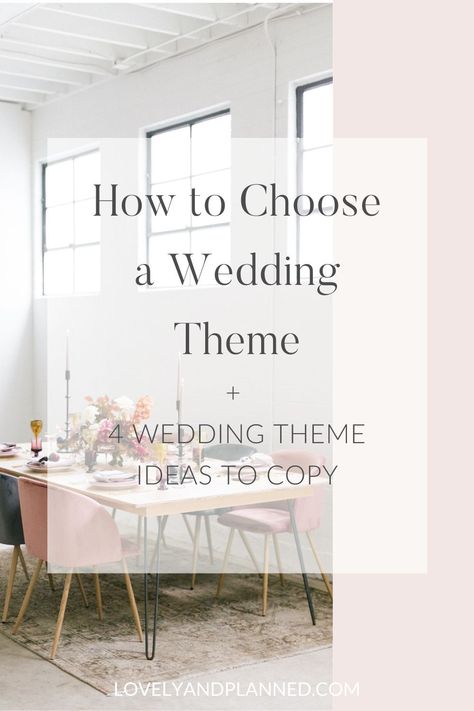 Whether you are planning a grand wedding, an intimate destination wedding, or even an elopement, choosing a wedding theme is essential! To jump-start your search, I explain 4 theme ideas in great detail: Classic Wedding, Bohemian Chic, Romantic Old-World Charm, and Urban Industrial. How To Choose Your Wedding Theme, Elegance Wedding Decorations, Wedding New Ideas, Wedding Theme Classic Elegant, Wedding Ideas Classic Romantic, Elegant Wedding Styling, Half Indoor Half Outdoor Wedding, Wedding Themes Elegant Classy, Classic Themed Wedding