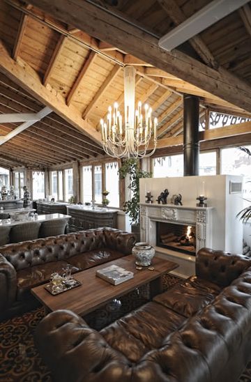 Untitled-8 Istanbul The House Hotel Adobe Building, Winery Design, Rustic Chic Living Room, Leather Couches, Wooden Interior, Colorado House, Amazing Hotels, Modern Rustic Living Room, Aviation Decor