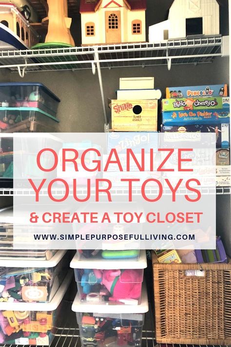 Organize your toys and create a toy closet in your living room or play room.  Perfect toy storage Ideas for small spaces. An easy DIY toy organization project. #toyorganization #toystorage #toyorganizationideas #livingroomtoyorganization Kids Toy Closet Organization, Organize Toy Closet, Toy Closet Organization Ideas, Diy Toy Organization, Toy Organization Living Room, Toy Closet Organization, Organize Toddler Toys, Toy Organization Ideas, Toys Organization