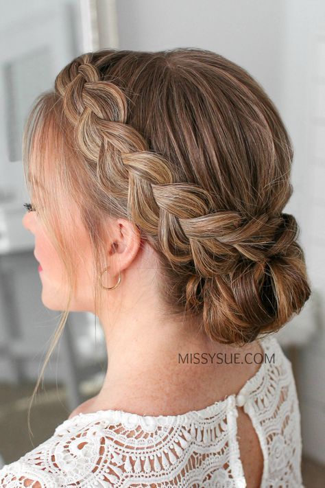 Dutch Braid Updo, Hairstyle Video, Sanggul Modern, Bridal Hair Updo, Easy Hair Updos, Dance Hairstyles, Peinados Fáciles Para Cabello Corto, Wedding Hair Inspiration, Hair Up Styles