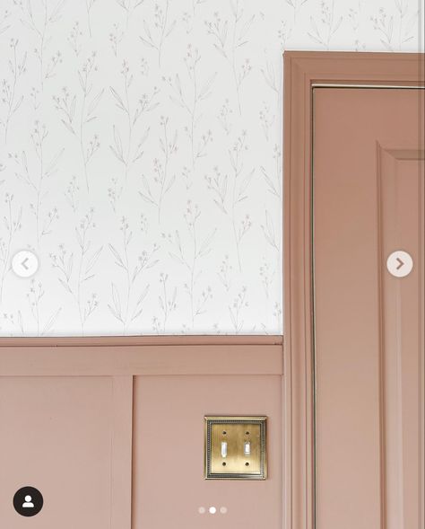 Ornamental Moulding Accent Wall, Pink Toddler Rooms, Room Wall Design, Wainscoting Nursery, Woodland Bedroom, Paint And Wallpaper, Girls Room Paint, Girls Bedroom Wallpaper, Bedroom 2024