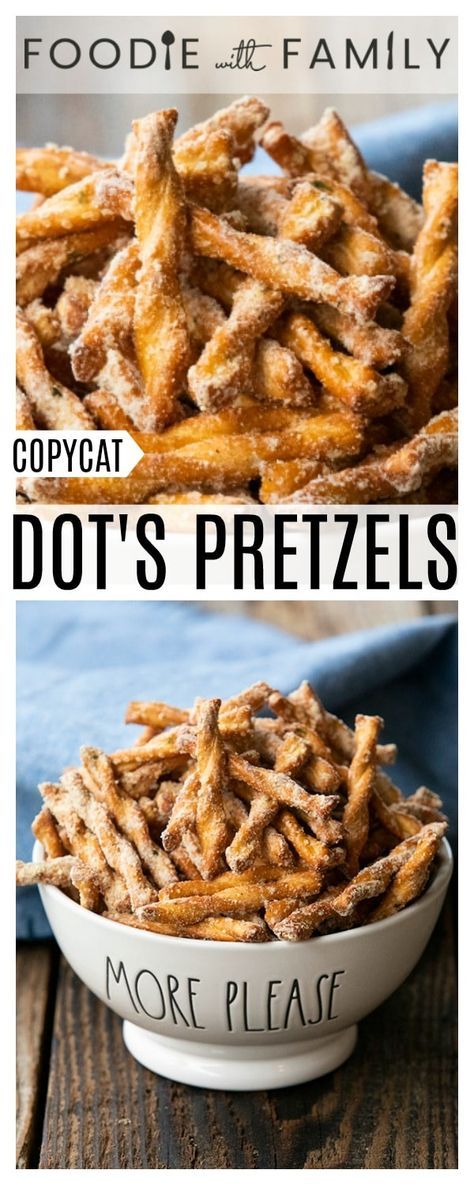 This copycat Dot's Pretzels recipe is crazy good and just like the original at a fraction of the price! Savoury, delicious, habit-forming, and oh-so-easy! Dots Pretzel Recipe, Seasoned Pretzels, Munchies Snacks, Pretzels Recipe, Snack Mix Recipes, Salty Snacks, Snacks Für Party, Homemade Snacks, Copycat Recipe