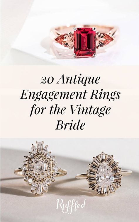 If you're huge fans of Downton Abbey like us, then you might have an inkling for antique engagement rings and its intricate designs and shapes! These vintage beauties from different eras and styles are just some of our favorites. Ready to dive in? Halo Round Engagement Ring, Stylish Engagement Rings, Mens Ring Designs, Different Eras, Infinity Engagement Ring, Antique Engagement Rings Vintage, Popular Engagement Rings, Diamond Wedding Jewelry, Top 10 Engagement Rings