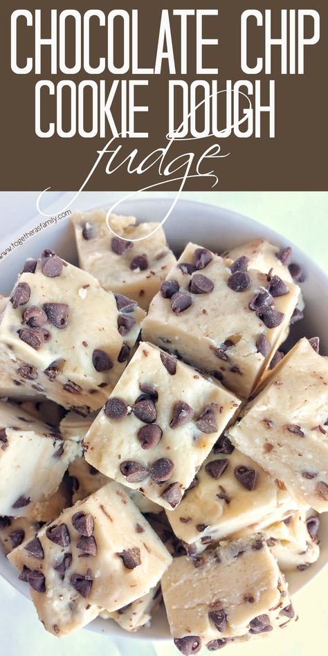 Chocolate Chip Cookie Dough Fudge No Egg Cookie Dough, Chocolate Chip Cookie Dough Fudge, Cookie Fudge, Maple Fudge, Cookie Dough Fudge, Dessert Aux Fruits, Munnar, Läcker Mat, Chocolate Chip Cookie Dough