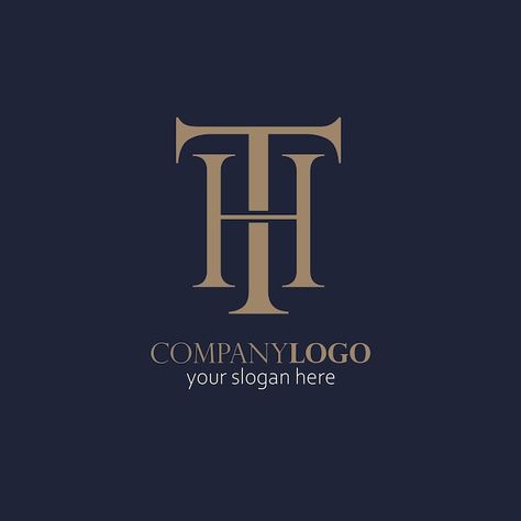 Th monogram elegant logo | Premium Vector #Freepik #vector #design Ht Logo Design, Health Studio, Th Monogram, Touch Logo, Dog Boarding Ideas, Th Logo, Mehandi Design, Future Wedding Plans, Elegant Logo