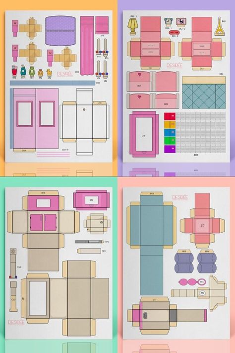 Paper Dolls House Printable Free, Paper Doll House Template Printables Free, How To Make Paper Dolls Crafts, Paper Dollhouse Printable Free, Diy Paper Doll House Free Printable, Paper Dolls Diy Crafts, Paper Dolls Book Free Printable, Paper Doll House Printable Templates Dollhouse Furniture, Paperdolls Printable Free