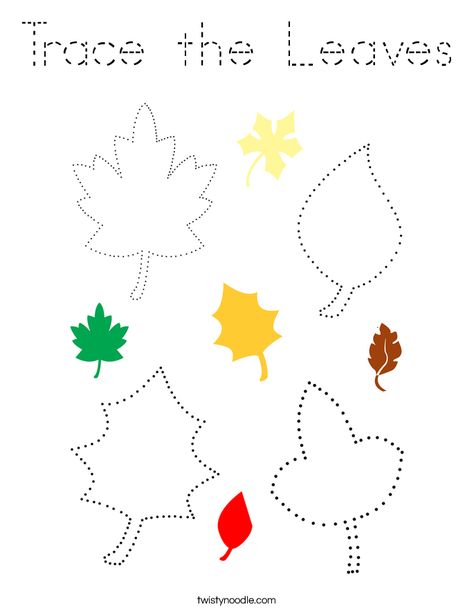 Trace the Leaves Coloring Page - Tracing - Twisty Noodle Why Do Leaves Change Color Preschool, Leave Fall Activities, Leaf Tracing Preschool, Leaves For Preschool, Leave Activities For Toddlers, Fall Leaves Art Projects For Kids, Leaves Crafts For Toddlers, Leaves Preschool Activities, Leaf Tracing