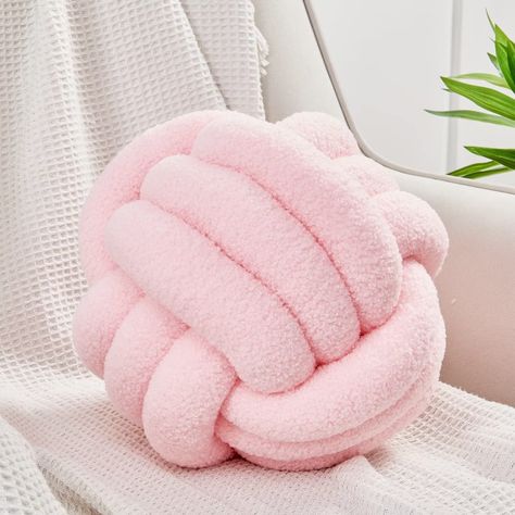 PRICES MAY VARY. 【KNOT BALL PILLOW】Uvvyui round throw pillow is made of high quality PP cotton filling and lamb wool fabric covering makes this Knotted Pillow soft and warm, good elasticity, not easy to deform, breathable, fluffy and elastic, every time you hold this plush knotted pillow in your arms , can provide you and your family with a comfortable feeling. 【COLORFUL HOME DECORATIVE PILLOW】 Soft decorative throw pillows have the perfect pop of color to help you add warmth to your room and ad Pink Dorm Room Decor, Boucle Pillow, Pink Dorm Rooms, Pillow Ball, Round Throw Pillow, Pink Dorm, Knot Pillow, Round Throw Pillows, Preppy Room Decor