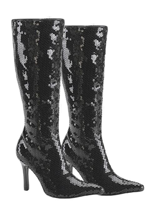 Black sequined boots Boots Costume, Halloween Costumes 2014, Costume Boots, Sequin Boots, Ellie Shoes, Vampire Costume, Engineer Boots, Women's Costumes, Black Sequins