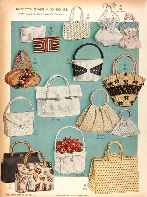 Vintage Bags 1950s, Tas Vintage, Bag Styles, Christmas Catalogs, Vintage Spring, Funny Vintage, Vintage Purses, Beaded Clutch, Vintage Bag