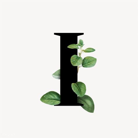 Botanical capital letter I vector | premium image by rawpixel.com / Aum / Donlaya / Kappy Kappy / manotang Botanical Capital Letter, Letter I Logo, Capital Alphabet, Alfabet Letters, Aesthetic Letters, Alphabet Wallpaper, Pola Kartu, Hand Lettering Alphabet, Lettering Alphabet Fonts