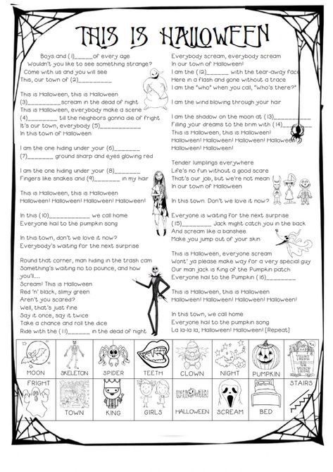 2nd Grade Halloween Worksheets, Halloween School Worksheets, Esl Halloween Worksheets, Halloween Ideas For Classroom, Halloween Exercises For Kids, Halloween School Activities 2nd Grade, Halloween History For Kids, Halloween Esl Activities, Halloween English Worksheets