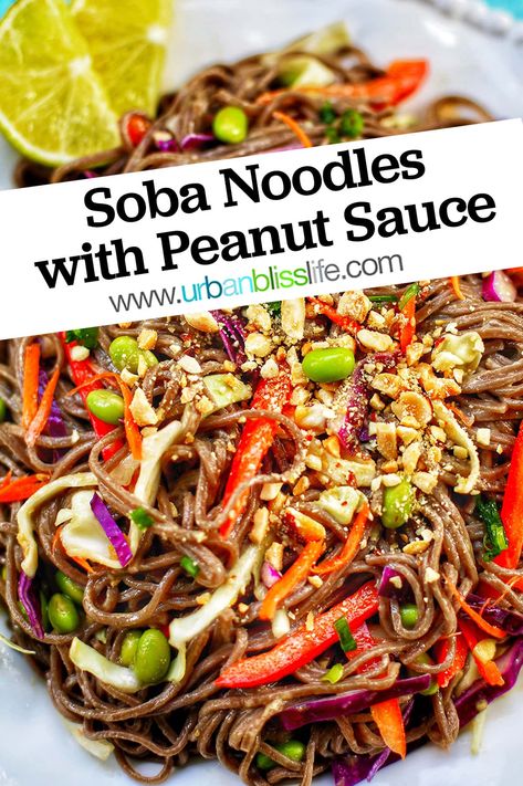 Buckwheat Soba Noodle Recipe, Soba Noodle Recipe Healthy, Vegetarian Soba Noodles, Healthy Soba Noodles, Soba Recipe, Noodles With Vegetables, Soba Noodles Recipe, Vegetarian Noodles, Peanut Sauce Noodles