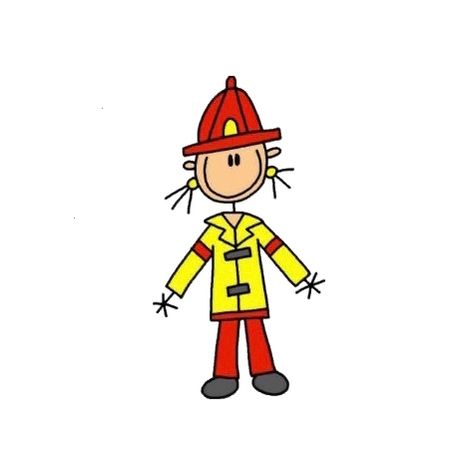 Firefighter Stickers, Stickers Zazzle, Firefighter Art, Female Firefighter, Art Journal Cover, Stick Figure, Seashell Crafts, Fire Safety, Easy Watercolor