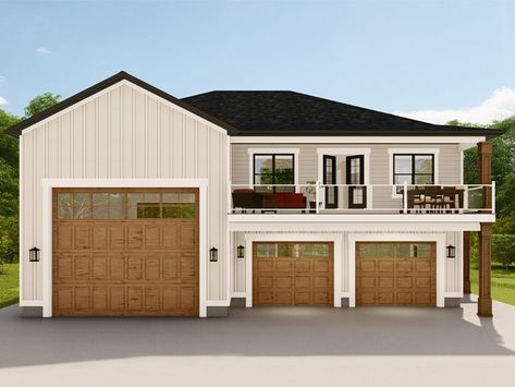 Carriage House Plan, 065G-0037 Rv Garage Apartment, Rv Garage Plans, Garage With Living Quarters, Backyard Entertainment, Garage Apartment Plan, Farmhouse Garage, Carriage House Plans, Rv Garage, Garage Apartment Plans