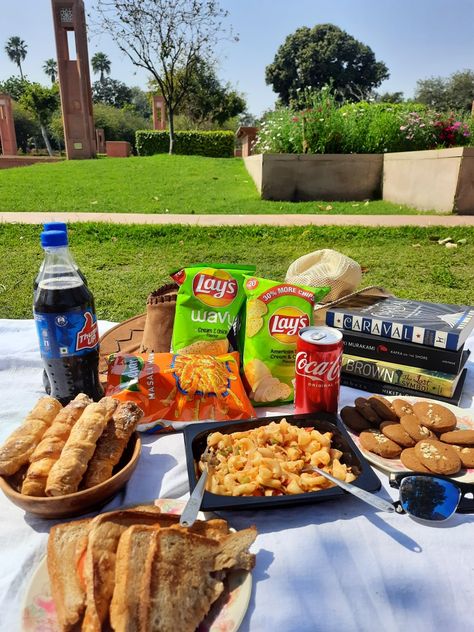 #picnicinspo #aesthetic Picnic Snack Ideas Simple, Indian Picnic Aesthetic, Mini Picnic Ideas, Indian Picnic Food Ideas, School Picnic Ideas, Desi Picnic, Picnic Food Ideas Aesthetic, Indian Picnic, Solo Picnic