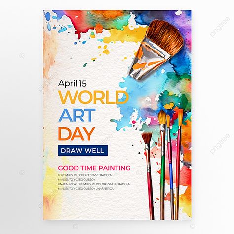 colorful world art day creative poster template Art Exhibition Posters Creative, Painting Event Poster, Poster Inspiration Design, Painting Competition Poster, Art Day Poster, Art Competition Ideas Creative, Art Competition Poster, World Art Day, Art Competition Ideas