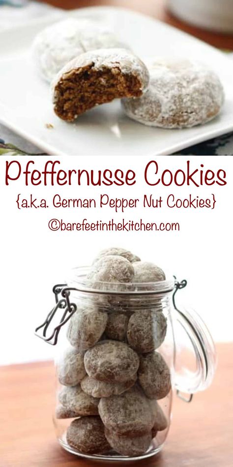 Pepper Nuts Recipe, German Pfeffernusse Cookies, Pfeffernusse Cookies, German Food Authentic, German Christmas Cookies, German Cookies, German Foods, German Desserts, German Baking