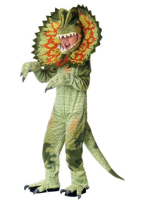 PRICES MAY VARY. Size: X-Large Roar into Action: Empower your little one with this fierce Kids Dilophosaurus Costume, perfect for Halloween, cosplay, or imaginative playtime adventures. Size for Every T-Rex: This costume is designed to fit comfortably and provide room for movement so your child can easily stomp around as a prehistoric predator. Velvety Dino Delight: Crafted from 100% soft polyester velour fabric, this costume ensures a cozy and snuggly experience for your little dinosaur enthusi Dilophosaurus Costume, Halloween Skirt, Dinosaur Costume, Halloween Boys, Halloween Kostüm, Halloween Disfraces, Halloween Dress, Halloween Cosplay, Cool Costumes