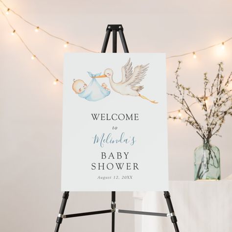 Stork Themed Baby Shower Ideas, Stork Baby Shower Ideas, Stork Baby Shower Theme, Welcome Text, Announcement Photoshoot, Stork Baby Showers, Baby Stork, Baby Boy Themes, Baby Girl Pink