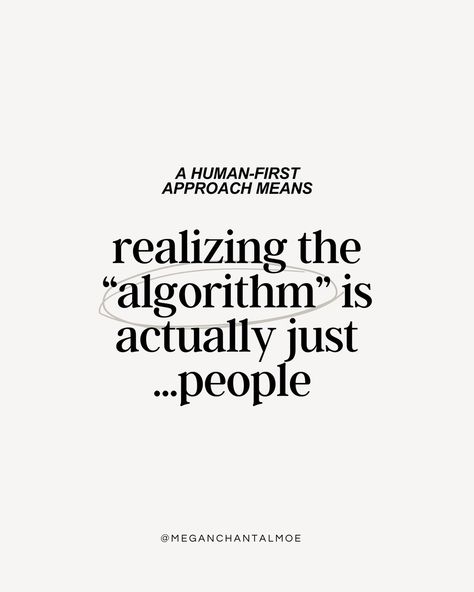 ↓ What does this even mean?! This is my goal to approach social media in this way, and a “human-first” approach means that instead of worrying about the Instagram updates, or the algorithm, or the latest-and-greatest hack to go viral… …you create content with the thought of the real human being on the other side of the screen in mind. 👇🏻 This can show up in different ways: -Posting to share value, not to go viral -Adding closed captions to talking videos -Realizing the algorithm is lite... Quotes About Social Media Marketing, Quotes About Posting On Social Media, Algorithm Quotes, Media Quotes, Social Media Marketing Content, Create Content, Human Being, Content Strategy, Social Media Quotes