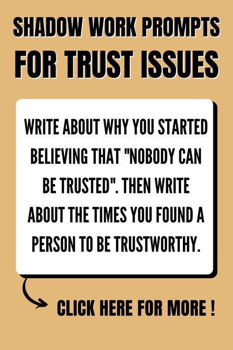 Trust Issues Journal Prompts, Shadow Work Trust Issues, Shadow Work For Trust Issues, Heart Sabbatical, Journal Prompts For Trust Issues, Trust Journal Prompts, Clinical Counseling, Shadow Work Prompts, Shadow Work Spiritual