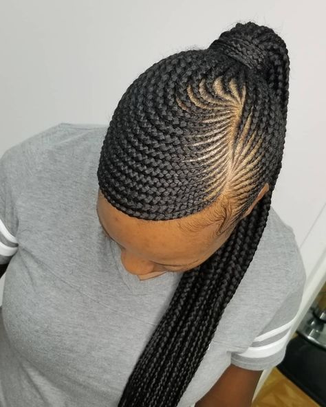 Swoop Ponytail Braids, Braids With Swoop, Swoop Braids, Cornrolls Hairstyles Braids For Women, Two Braids Hairstyle Black Women, 2024 Braids, Girls Cornrow Hairstyles, Baddie Braids, Swoop Ponytail