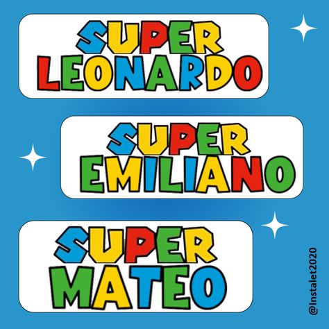 Letra Super Leonardo, Emiliano, y Mateo Messi Drawing, Mario Bros Cake, Super Mario Coloring Pages, Super Mario Cake, Photo Cake Topper, Mario Cake, Super Mario Birthday Party, Mario Coloring Pages, Mario Birthday Party