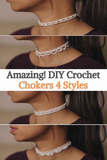 Choker Patterns Crochet, How To Crochet Necklace, Crochet Neck Choker, Crocheted Jewelry Patterns Free, Choker Necklace Crochet, Crochet Jewelry Patterns Free Chain Necklaces, Crochet Choker Necklace Free Pattern, Crocheted Chokers Free Pattern, Crochet Choker Tutorial