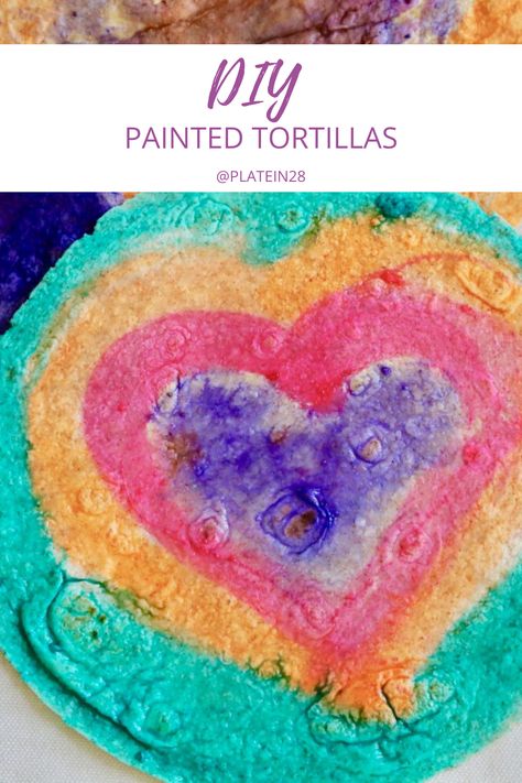 tortilla colored with paint Crayons Artwork, Cleaning Baking Sheets, Making Crayons, Whole Wheat Tortillas, Edible Crafts, Edible Paint, Soft Tacos, Crayon Art Melted, Veggie Tray